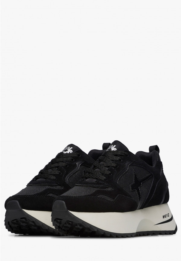 W6yz Sneakers in suede e tessuto tecnico con glitter Nero -ANNY 2 W Sottocosto