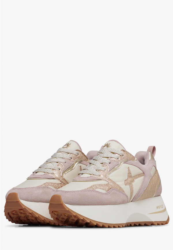 W6yz Sneakers in pelle e tessuto tecnico Rosa cipria -ANNY 2 W Convenienza