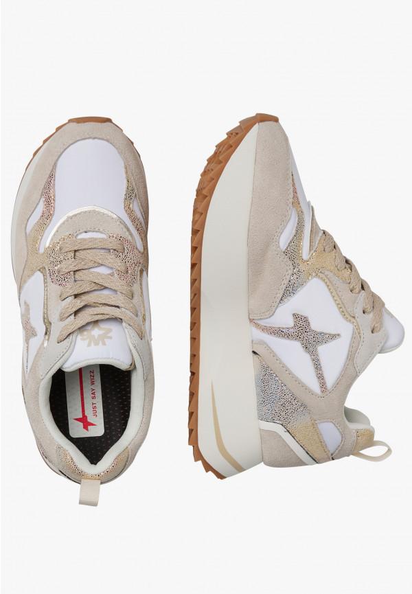 W6yz Sneakers in suede e tessuto tecnico Bianco-Beige -ANNY 2 W Novità