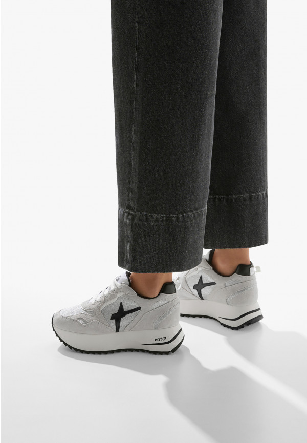W6yz Sneakers in suede e tessuto tecnico con glitter Argento -ANNY 2 W Presa