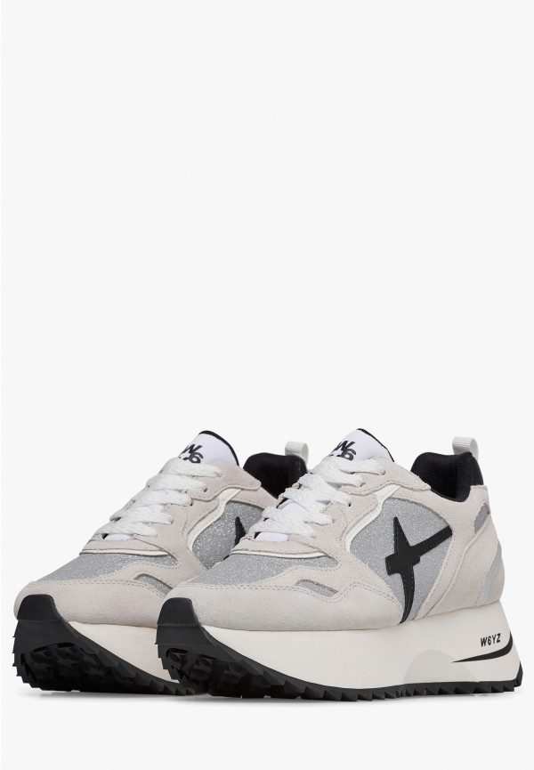 W6yz Sneakers in suede e tessuto tecnico con glitter Argento -ANNY 2 W Presa