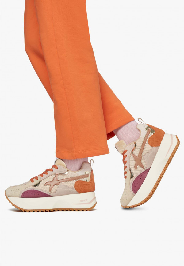 W6yz Sneakers in tessuto tecnico e suede Rosa -ANNY W Sconto