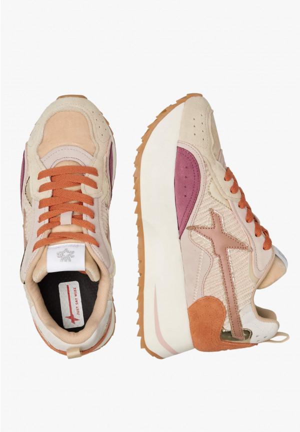 W6yz Sneakers in tessuto tecnico e suede Rosa -ANNY W Sconto