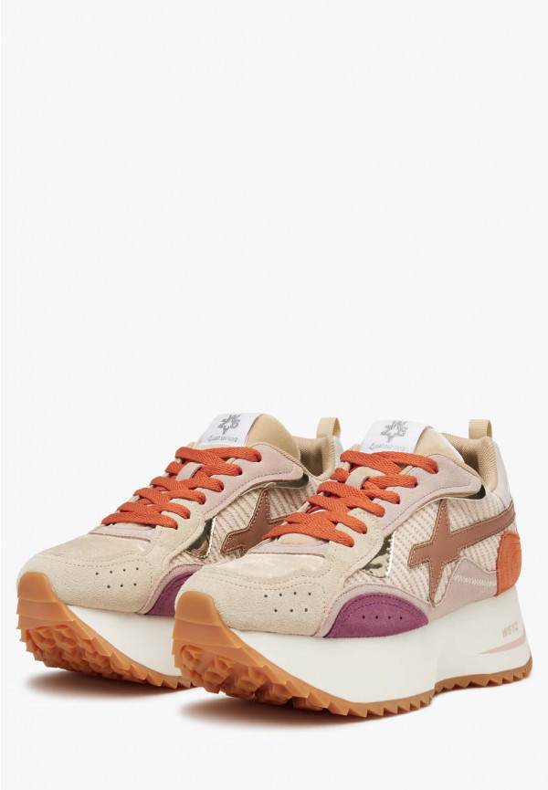 W6yz Sneakers in tessuto tecnico e suede Rosa -ANNY W Sconto