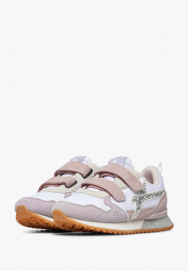 W6yz Sneakers in suede e tessuto tecnico Bianco-Lilla -JET VL-J Online