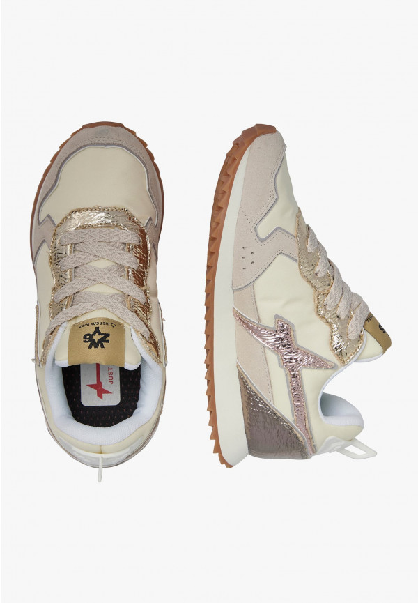 W6yz Sneakers in tessuto tecnico e suede Beige -JET-J Saldi