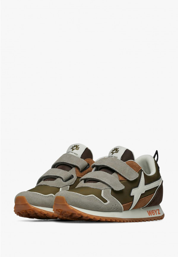 W6yz Sneakers in tessuto tecnico e suede Tortora -JET VL-J Saldi Di Fabbrica
