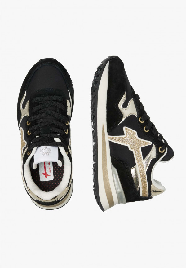 W6yz Sneakers in tessuto tecnico suede e pelle Nero -YAK-J Vendite Flash