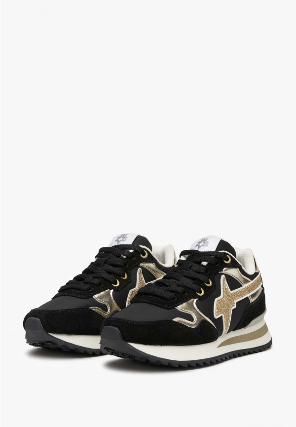 W6yz Sneakers in tessuto tecnico suede e pelle Nero -YAK-J Vendite Flash