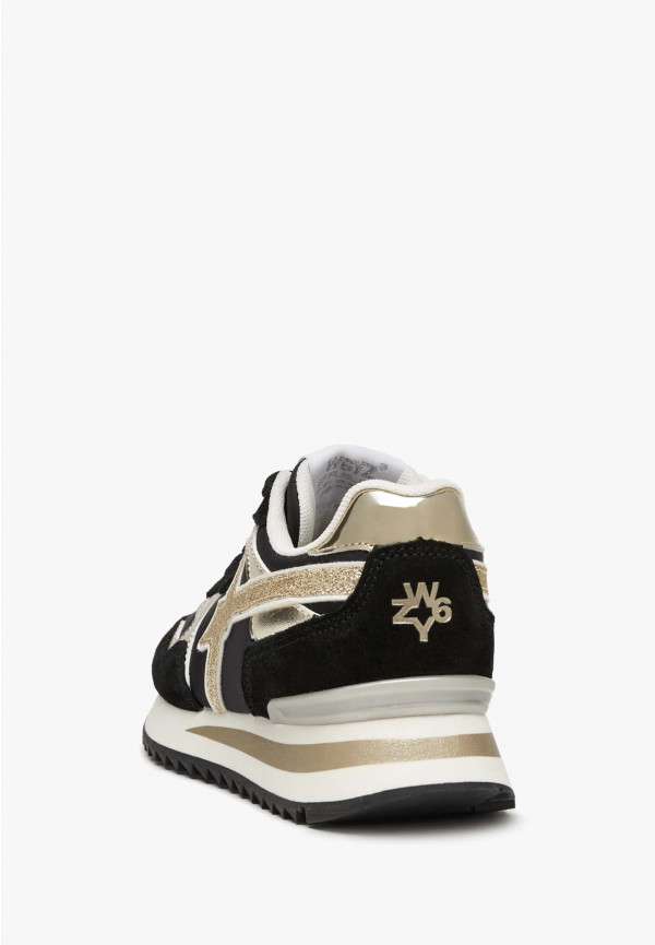 W6yz Sneakers in tessuto tecnico suede e pelle Nero -YAK-J Vendite Flash
