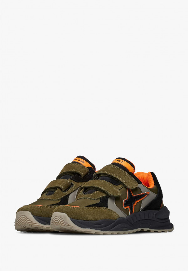 W6yz Sneakers in suede e tessuto tecnico Militare -CHEWINGUM JUNIOR VL In Saldo