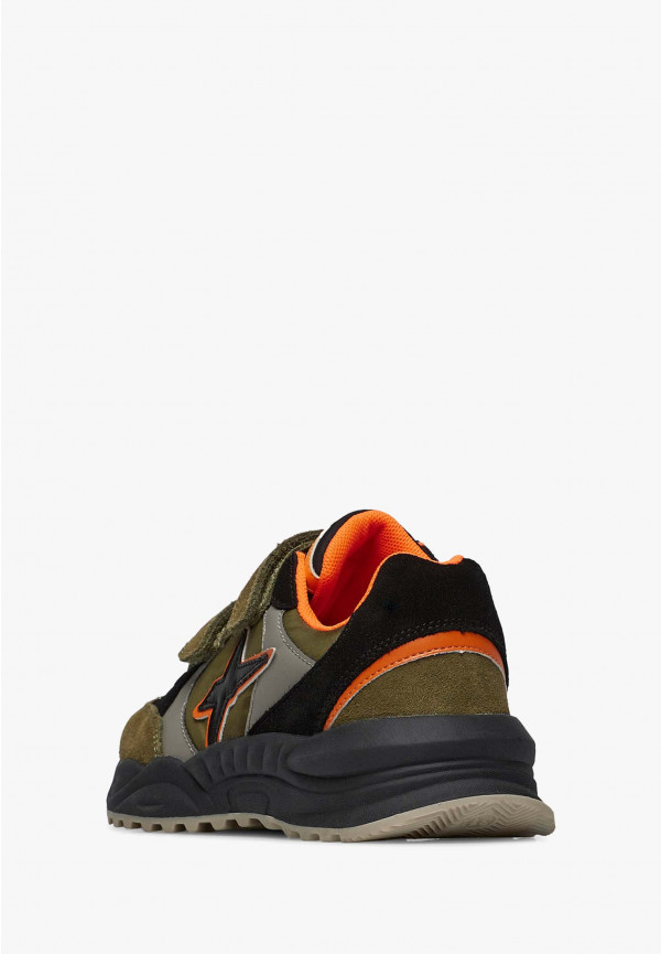 W6yz Sneakers in suede e tessuto tecnico Militare -CHEWINGUM JUNIOR VL In Saldo