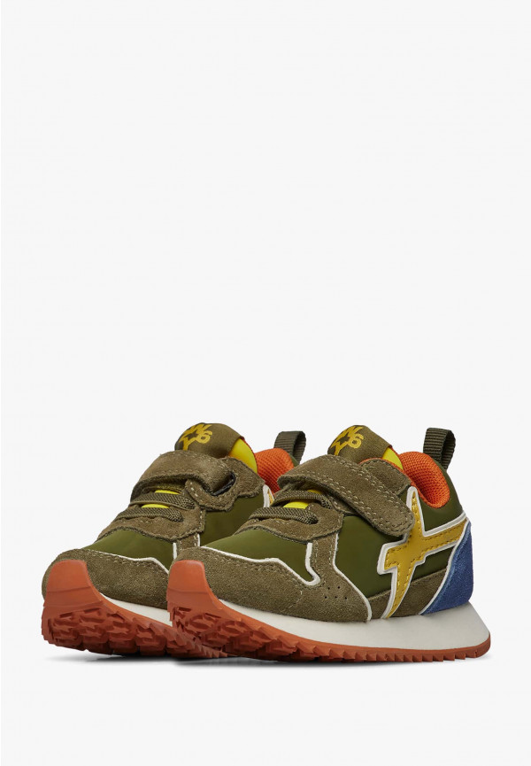 W6yz Sneakers in suede e tessuto tecnico Militare -JET-BABY Moda