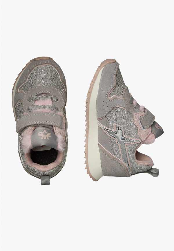 W6yz Sneaker in tessuto tecnico e suede Argento -JET-BABY Italy