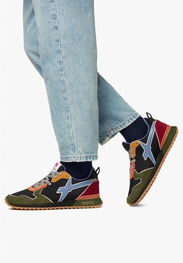 W6yz Sneakers in tessuto tecnico e suede Militare -JET-M Nuovo