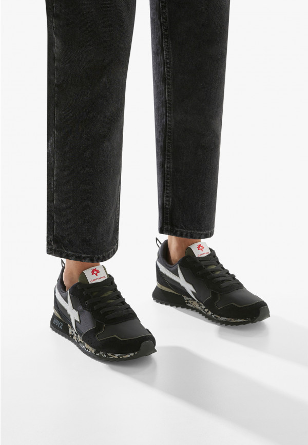W6yz Sneakers in tessuto tecnico e suede Nero -JET-M Vendita