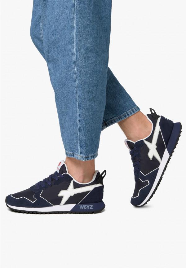 W6yz Sneakers in tessuto tecnico e suede Blu -JET-M Pezzi Unici