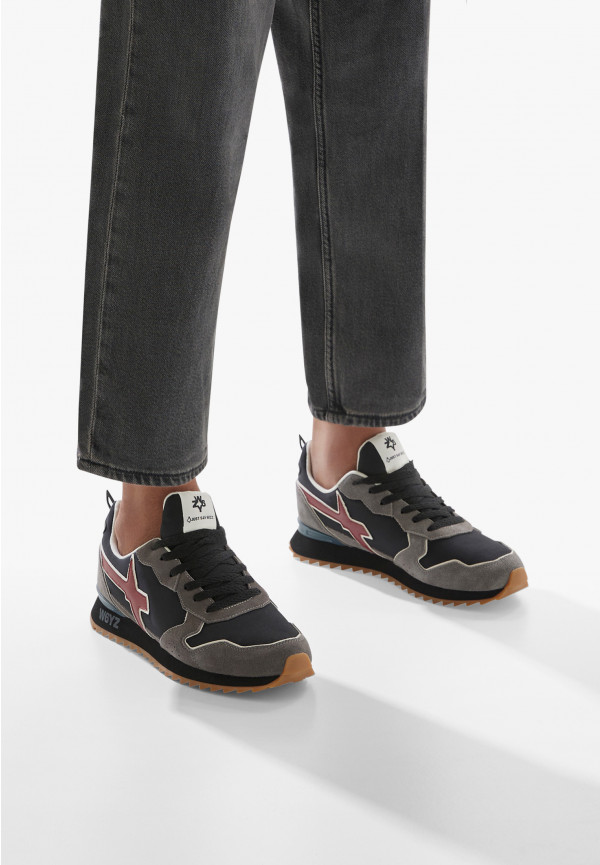 W6yz Sneakers in tessuto tecnico e suede Antracite -JET-M Soddisfazione Garantita