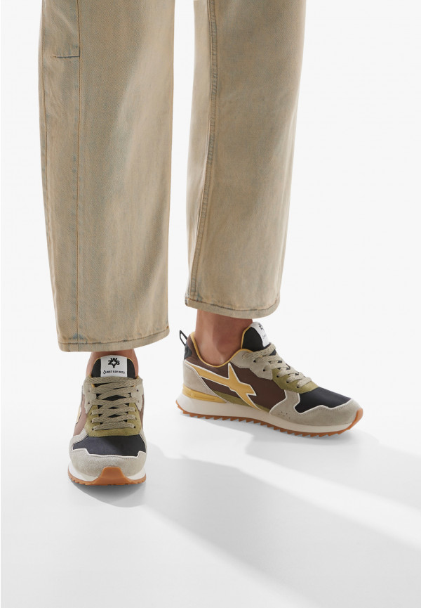 W6yz Sneakers in tessuto tecnico e suede Tortora -JET-M Qualità Garantita