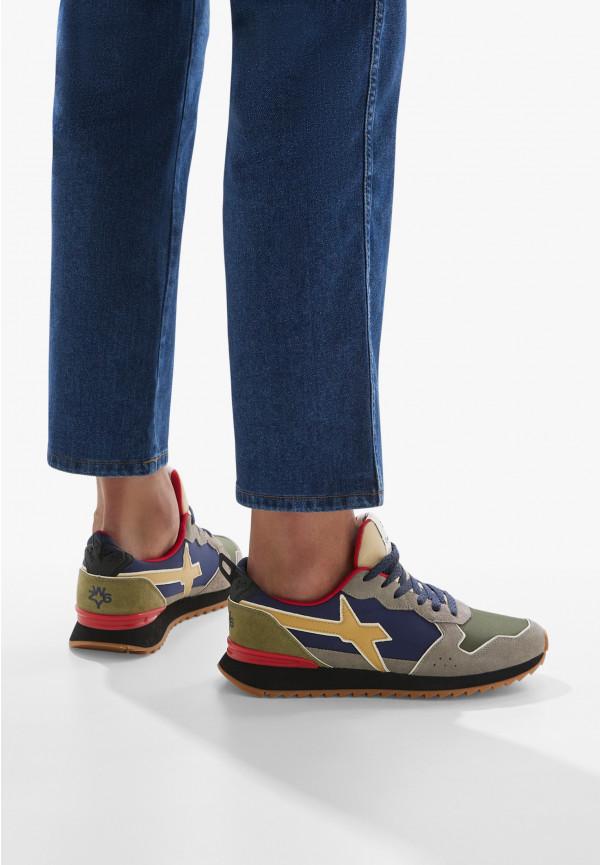 W6yz Sneakers in tessuto tecnico e suede Grigio-Blu -JET-M Promozione Limitata