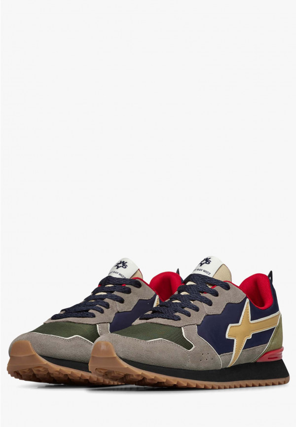 W6yz Sneakers in tessuto tecnico e suede Grigio-Blu -JET-M Promozione Limitata