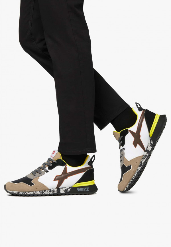 W6yz Sneakers in tessuto tecnico e suede Bianco-Grigio -JET-M Fino Al -60%