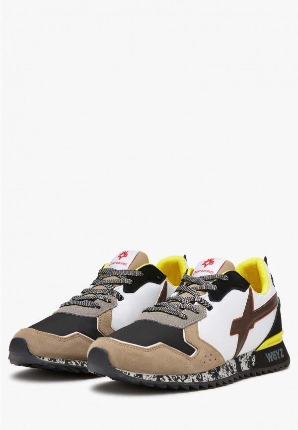 W6yz Sneakers in tessuto tecnico e suede Bianco-Grigio -JET-M Fino Al -60%