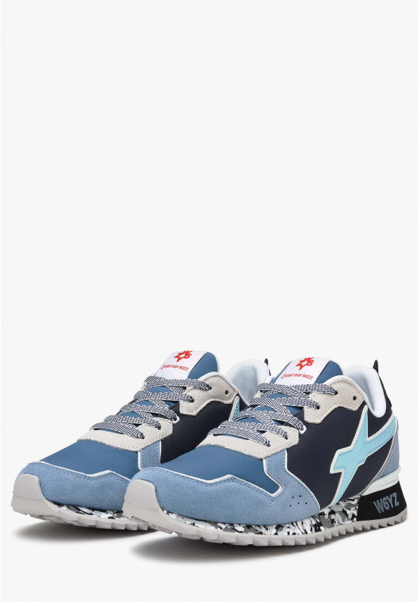 W6yz Sneakers in tessuto tecnico e suede Celeste -JET-M Shopping Online