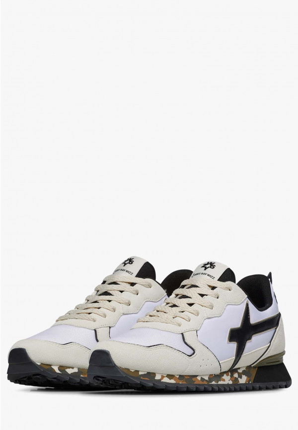 W6yz Sneakers in tessuto tecnico e suede Beige-Nero -JET-M Prezzo Ridotto