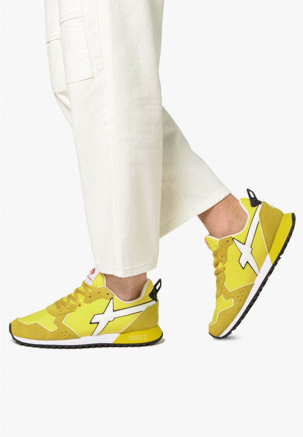 W6yz Sneakers in tessuto tecnico e suede Giallo -JET-M Sottocosto