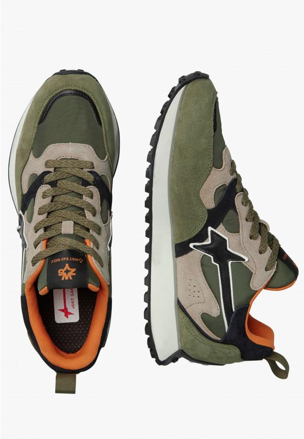 W6yz Sneakers in suede e tessuto tecnico Militare -LOOP-M Convenienza
