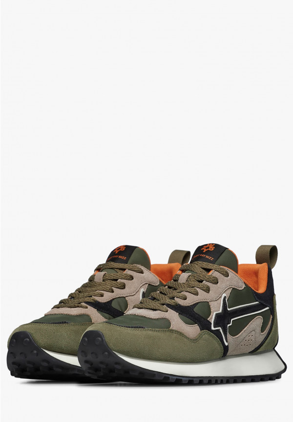 W6yz Sneakers in suede e tessuto tecnico Militare -LOOP-M Convenienza