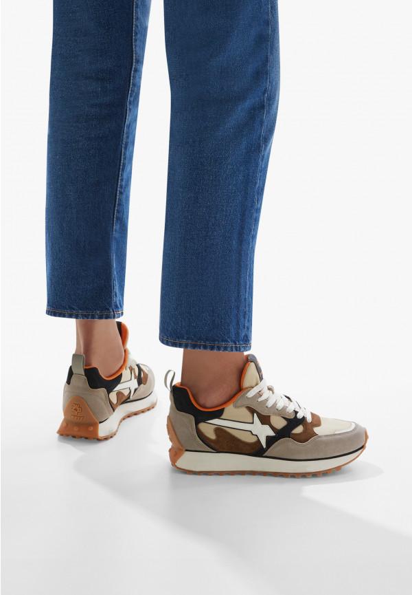 W6yz Sneakers in suede e tessuto tecnico Tortora -LOOP-M Novità