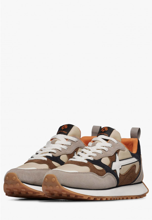 W6yz Sneakers in suede e tessuto tecnico Tortora -LOOP-M Novità