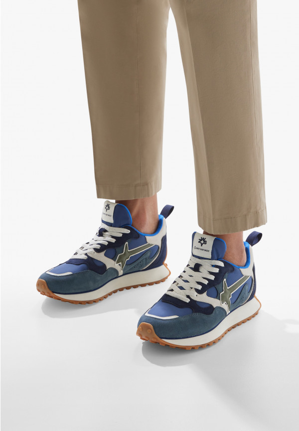 W6yz Sneakers in suede e tessuto tecnico Navy -LOOP-M Presa