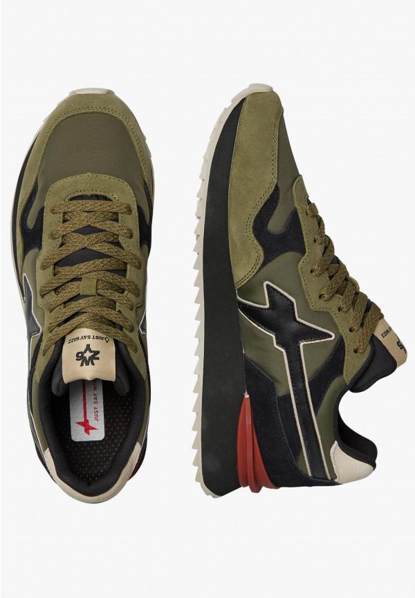 W6yz Sneakers in tessuto tecnico e suede Militare -YAK-M Sconto