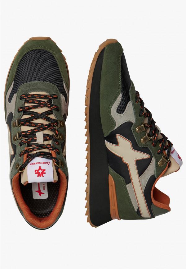 W6yz Sneakers in suede e tessuto tecnico Militare -YAK-M Offerta