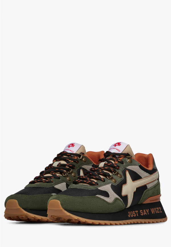 W6yz Sneakers in suede e tessuto tecnico Militare -YAK-M Offerta