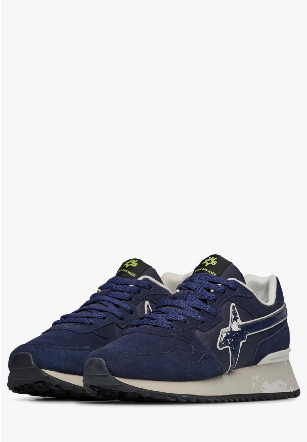 W6yz Sneakers in tessuto tecnico e suede Navy -YAK-M Vendita Calda
