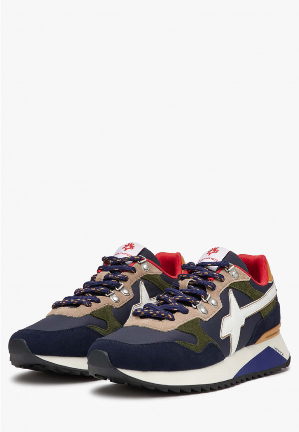 W6yz Sneakers in tessuto tecnico e suede Navy -YAK-M Vendita Economica