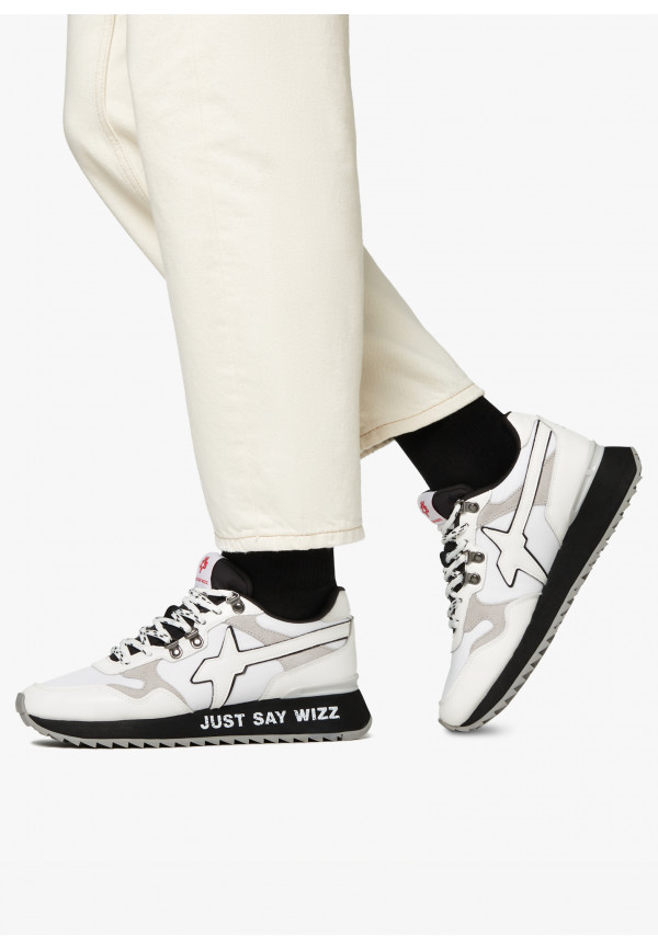 W6yz Sneakers in ecopelle e tessuto tecnico Bianco -YAK-M Negozio