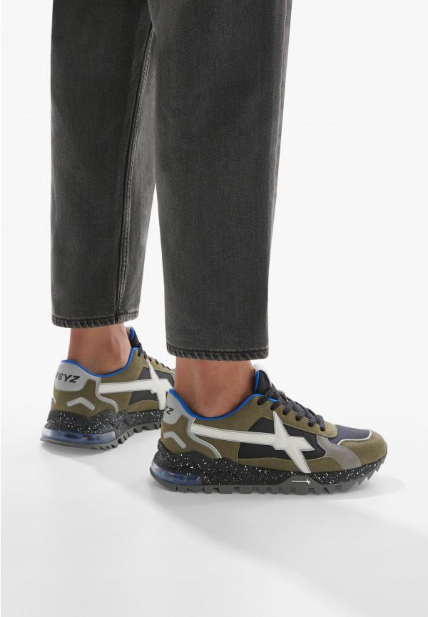 W6yz Sneakers in suede e tessuto tecnico Militare -BREEZE 3-M In Saldo