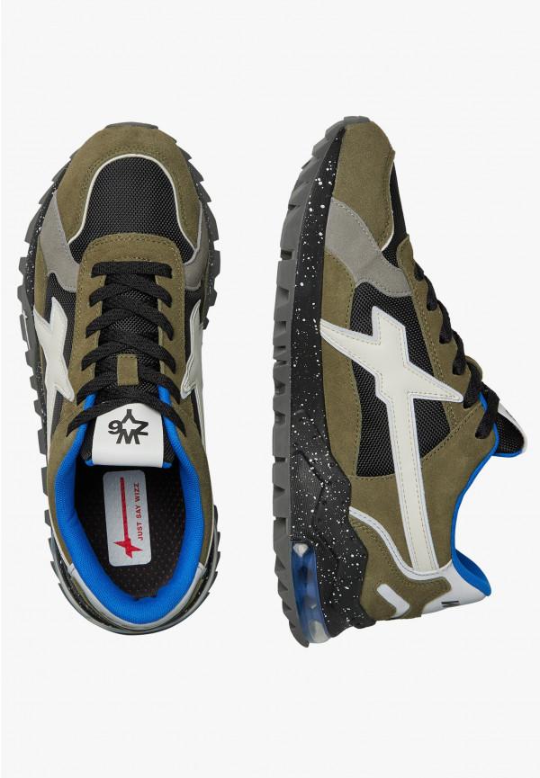 W6yz Sneakers in suede e tessuto tecnico Militare -BREEZE 3-M In Saldo
