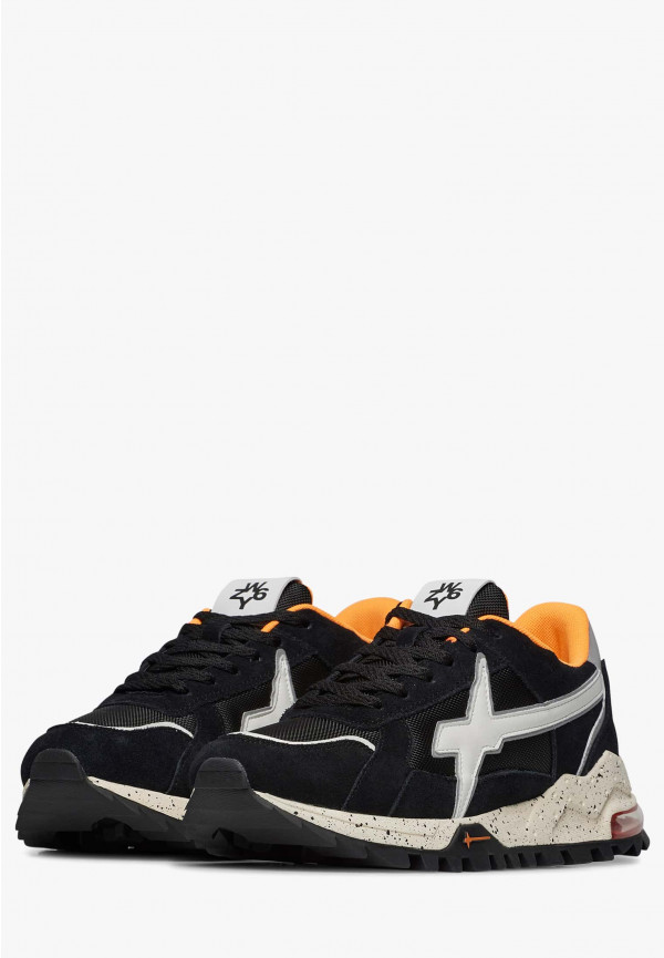 W6yz Sneakers in suede e tessuto tecnico Bianco-Nero -BREEZE 3-M Nuova