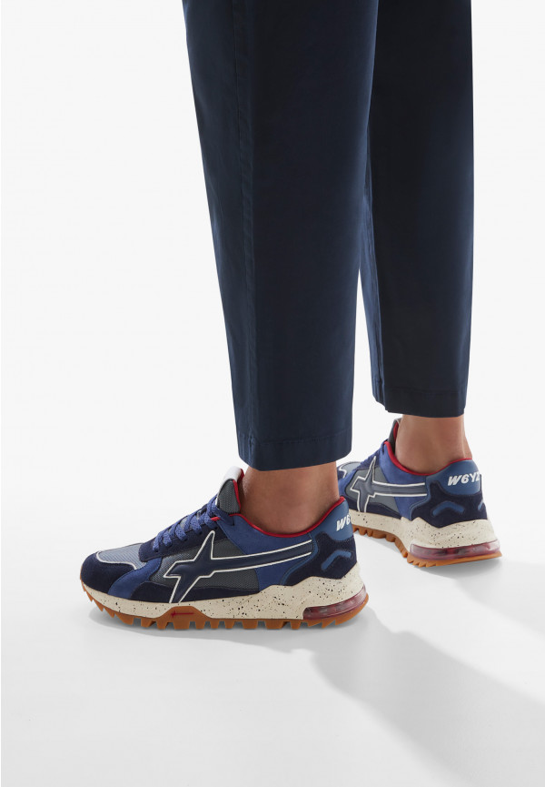 W6yz Sneakers in suede e tessuto tecnico Navy -BREEZE 3-M Moda