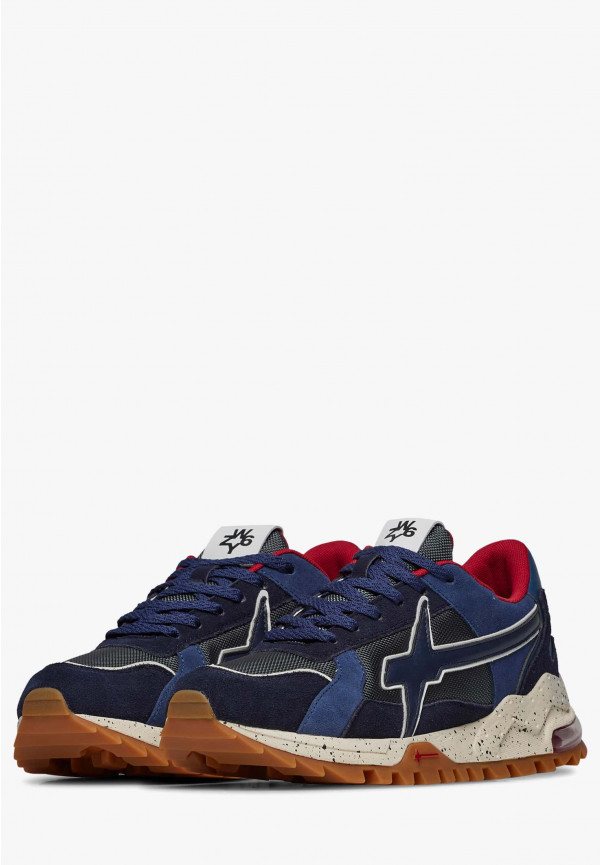 W6yz Sneakers in suede e tessuto tecnico Navy -BREEZE 3-M Moda
