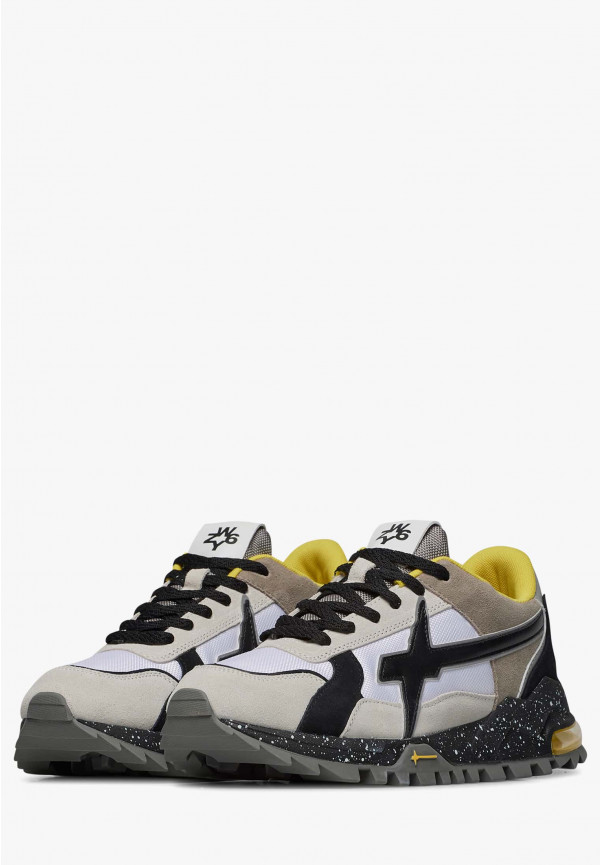 W6yz Sneakers in suede e tessuto tecnico Bianco-Grigio -BREEZE 3-M 2025