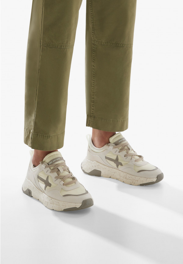 W6yz Sneakers in suede e tessuto tecnico Bianco panna -NEXT-M 2025