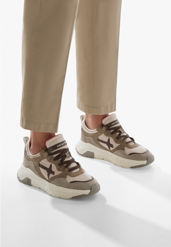 W6yz Sneakers in suede e tessuto tecnico Tortora -NEXT-M In Linea