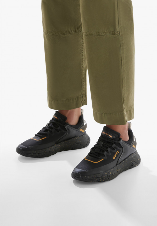 W6yz Sneakers in ecopelle e tessuto tecnico Nero -WILL-M Nuovo